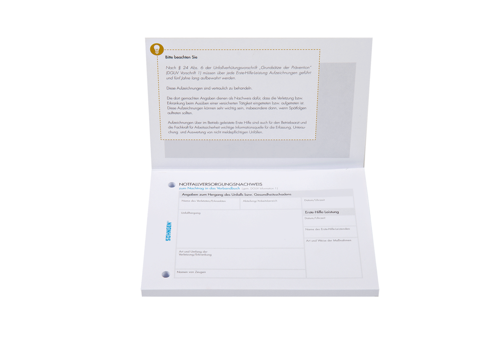 Registre de prise en charge d’urgence, bloc de 50 pages, format DIN A6 2.webp