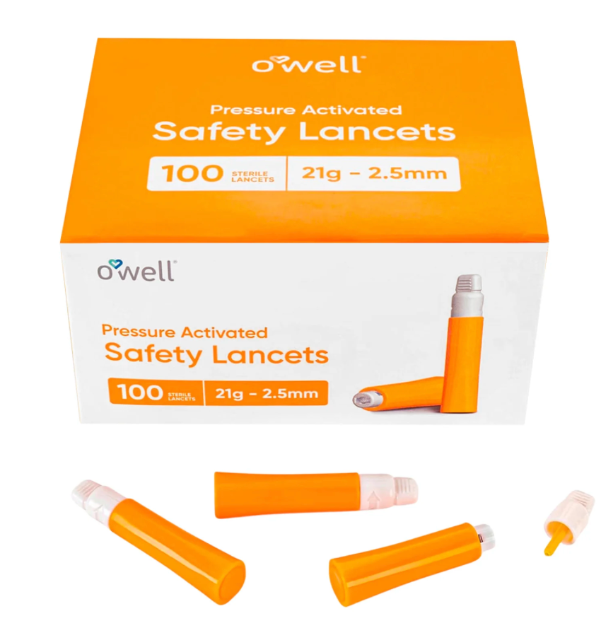 SAFE LANCET lancette à usage unique, 2,2 mm, 100 pièces, orange, 21 G