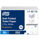 Papier toilette Tork Soft plié, 19 x 11 cm, 2 plis, 30 paquets de 252 feuilles