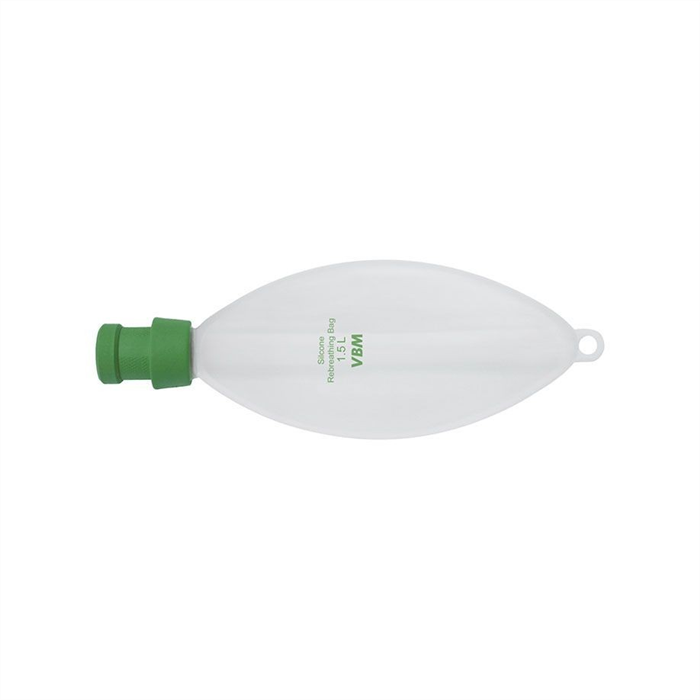 Ballon de ventilation en silicone transparent, 1500 ml, avec embout 22 mm et crochet de suspension, autoclavable