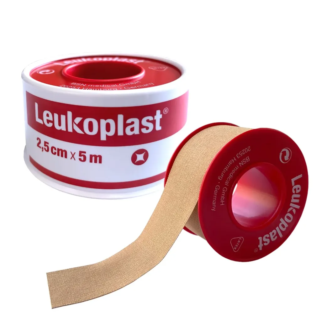 [152200] Leukoplast 2,5 cm x 5 m fourreau sparadrap avec support en fibranne