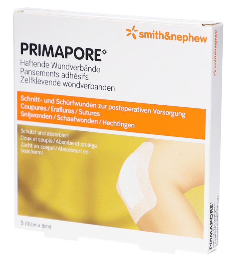 [66000317] Pansement PRIMAPORE 10 x 8 cm, 20 pcs, compresse 5 x 4,5 cm