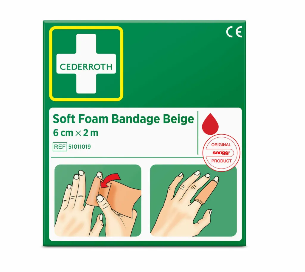 [51011019] Cederroth Soft Foam Bandage BEIGE 6 cm x 2 m