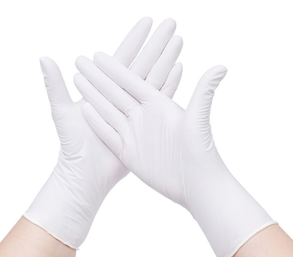 Gants d’examen nitrile WHITE Basic-Plus, sans poudre, blancs, taille M, 200 pcs