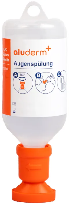 Solution de lavage oculaire aluderm 0,9 % chlorure de sodium 200 ml