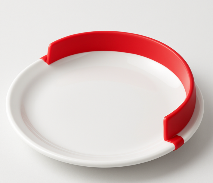 Rebord d’assiette rouge