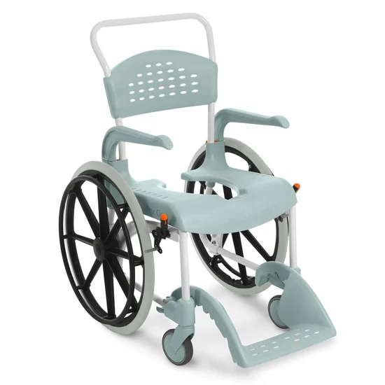 [80229216] Fauteuil roulant douche-toilettes Etac Clean 24, lagoon, hauteur d’assise 55 cm