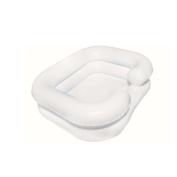 Bac à shampoing, gonflable, 2 rangées, avec douchette, 60 x 50 x 20 cm - blanc