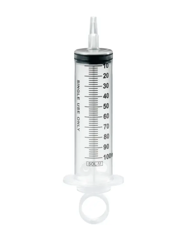 [180100CT] Seringue pour plaies et vessie OMNIFIX 100 ml, embout cathéter, adaptateur Luer