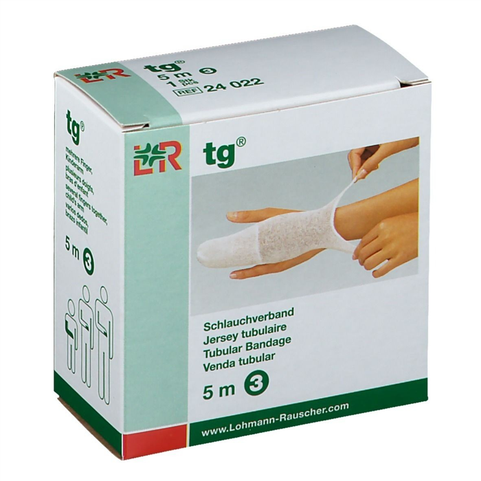 [24002] Bandage tubulaire TG, 3 cm x 20 m, taille 3 – Plusieurs doigts, bras d’enfant