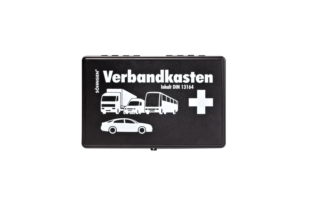 [3004002] E-H Trousse de premiers secours pour véhicule (KFZ), en plastique, conforme à la norme DIN 13164, noire