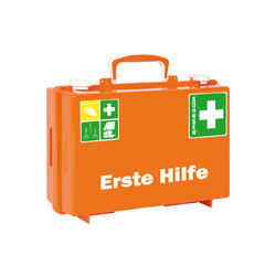 [0301138] Valise de premiers secours SN-CD Norm, orange, conforme à la norme DIN 13157, 310 × 210 × 130 mm