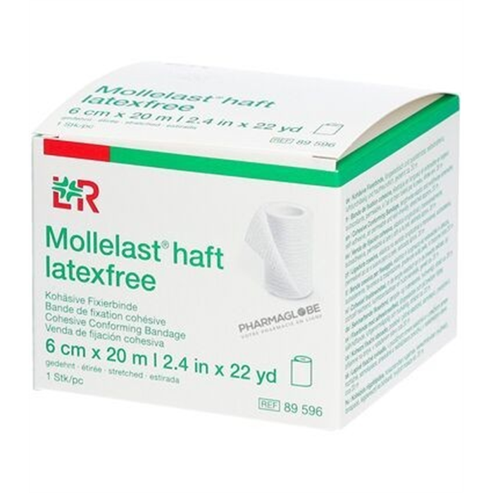Bande de fixation cohésive Mollelast haft, 6 cm x 20 m
