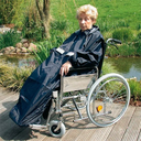 Cape de pluie pour fauteuil roulant avec bras, bleu marine