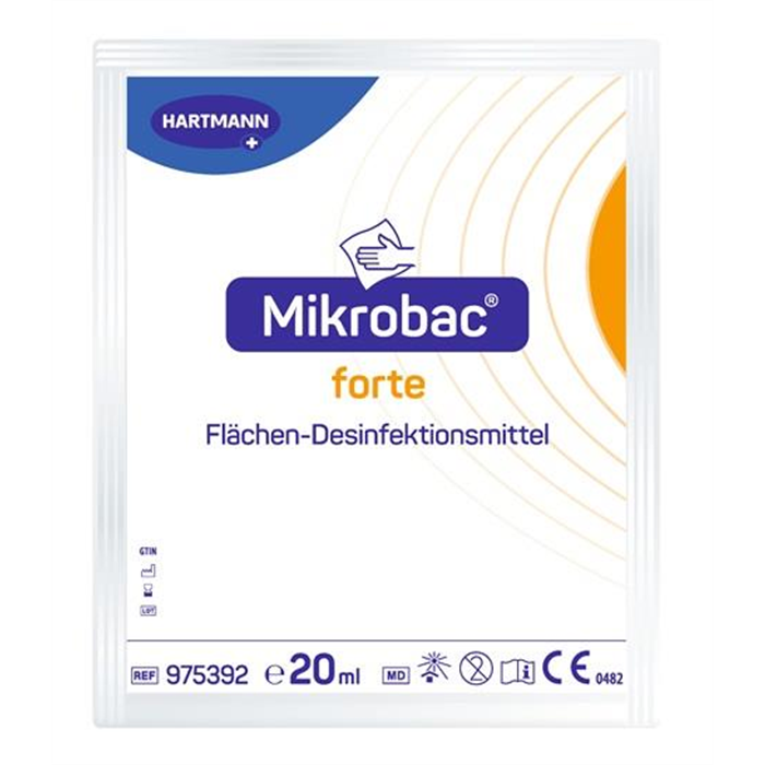 Microbac Forte, sachet doseur 20 ml, nettoyant désinfectant de surfaces sans aldéhydes