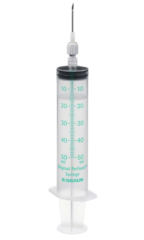 [8728828F] Seringue perfusor 50 ml L-L avec aiguille de prélèvement noire protection lumière + filtre particules