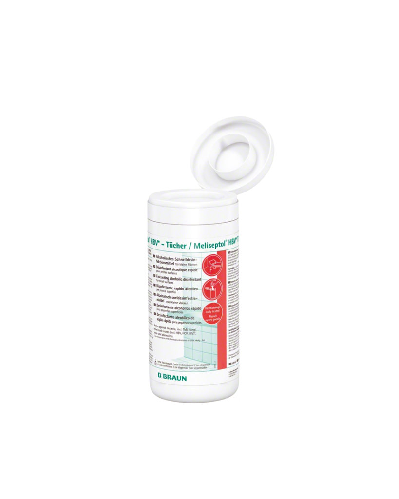 Meliseptol HBV lingettes boîte distributrice 100 pièces désinfection surfaces alcoolique