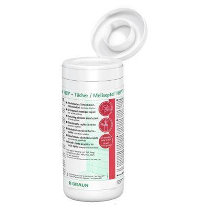 Meliseptol HBV lingettes boîte distributrice 100 pièces désinfection surfaces alcoolique