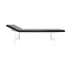 Table d’examen cadre tube acier avec têtière réglable, noir