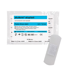 [1009157] ALUDERM-ALUPLAST strips robustes 2,5 x 7,2 cm 10 pièces