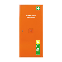 Support civière premiers secours vide orange