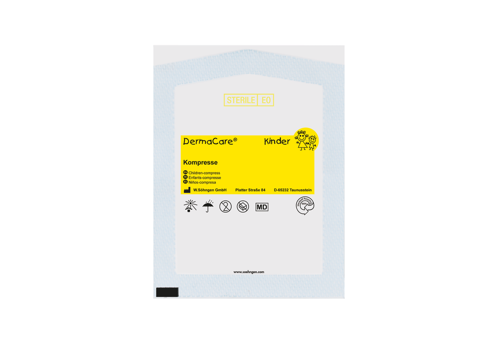 [1050105] DERMACARE compresse enfant 8 x 6 cm emballée individuellement