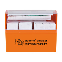 Distributeur de pansements ALUDERM-ALUPLAST enfants, 115 pansements de différentes tailles + ciseaux 10 cm