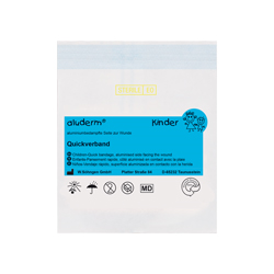 Pansement rapide enfant ALUDERM, 1 m × 8 cm, compresse 6 × 6 cm