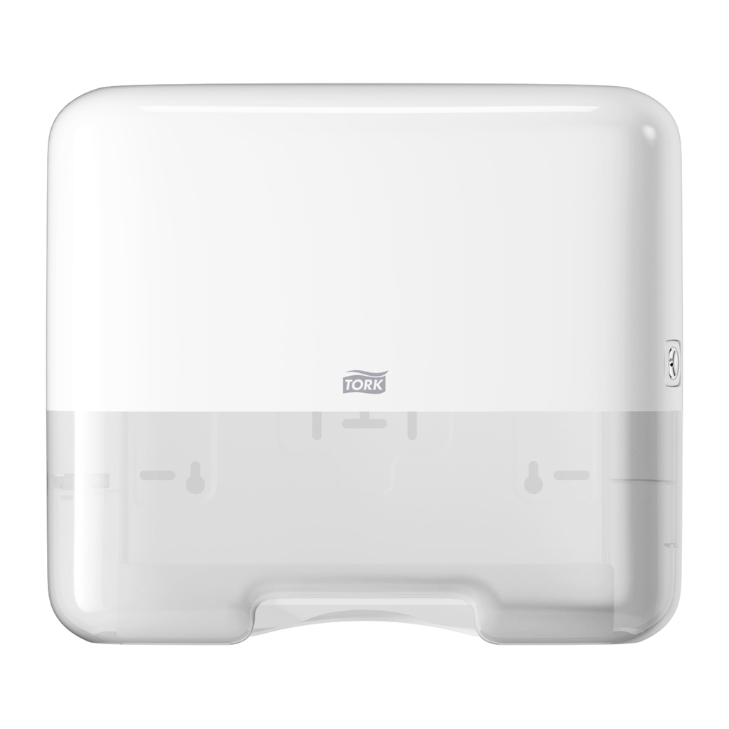 [553100] Tork Distributeur d’essuie-mains mini Singlefold / C-Fold, blanc, 29 × 33 × 13 cm