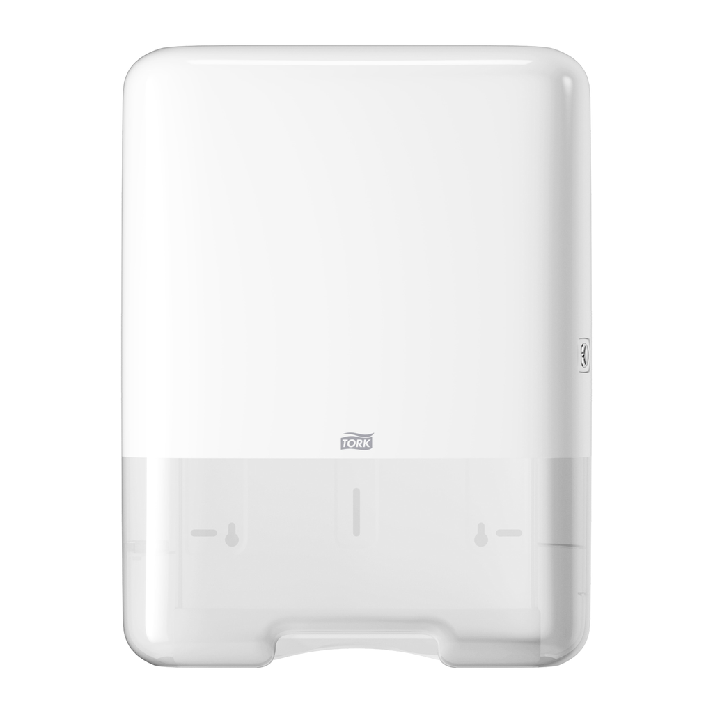 [553000] Tork Distributeur d’essuie-mains Singlefold / C-Fold, blanc, 44 × 33 × 13 cm, système H3