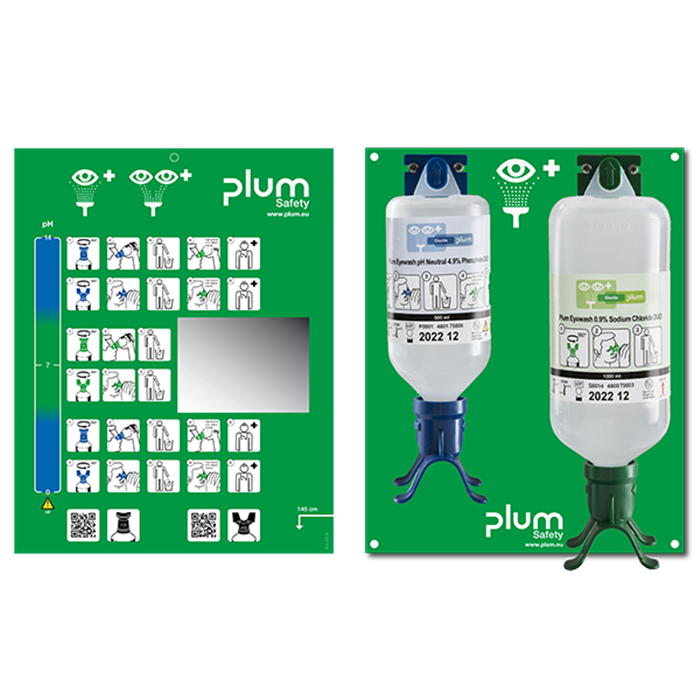[155108] Station de lavage oculaire Plum, station murale, 4611_x000D_
Incluant 1 bouteille de 500 ml