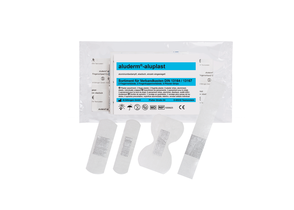 [1009925] ALUDERM-ALUPLAST set pour trousse de secours, assortiment pour DIN 13164