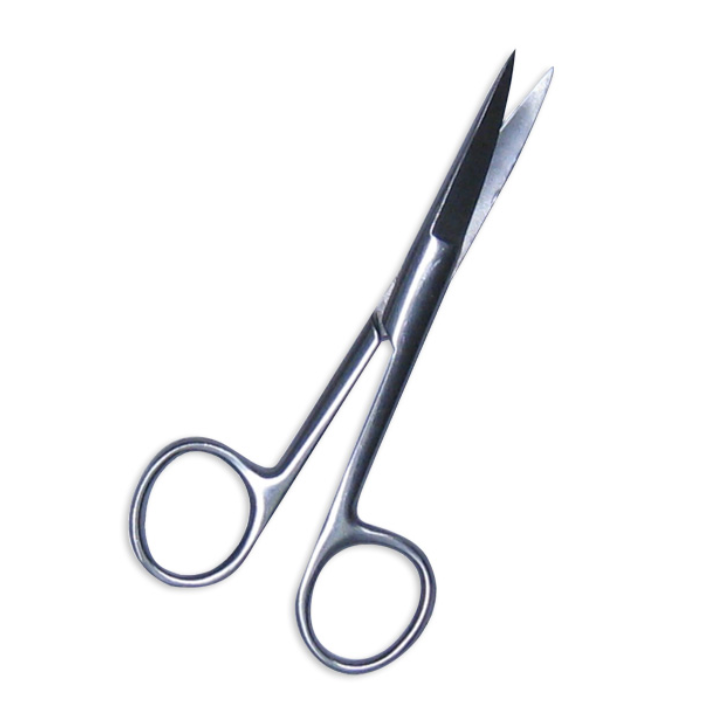 Ciseaux fins coudés sur plat, pointu-pointu, 115 mm