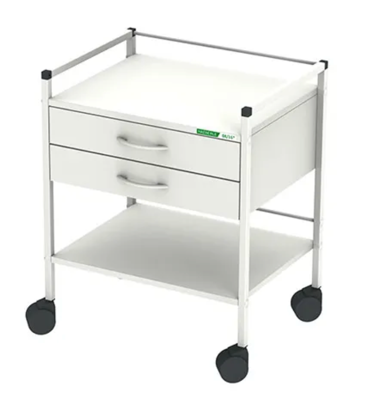 chariot de base 08/16, 2 tiroirs, blanc, 60 x 45 x 73 cm