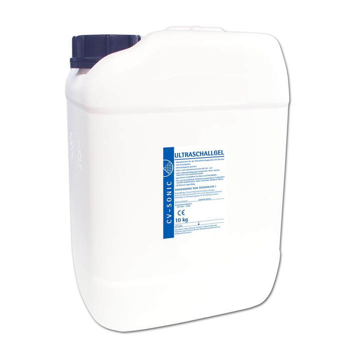 [86-703258-01 (115-00002)] Gel à ultrasons Cubitainer, 5 kg, avec bouteille vide