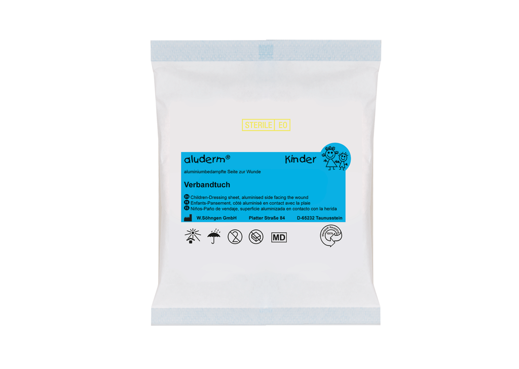 [1050260] ALUDERM pansement textile enfant, 25 x 30 cm, emballé individuellement stérile