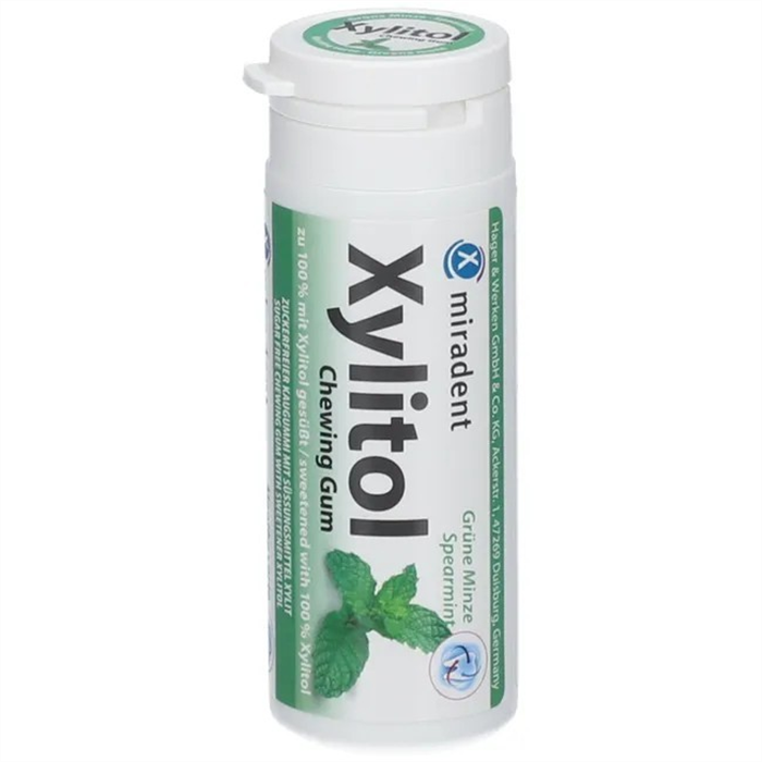 [2337-608] Miradent Chewing Gum Xylitol Menthe Vert, 30 pièces