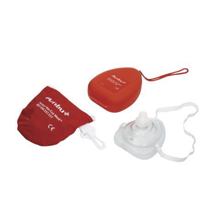 [252225] Masque Rescue avec entrée d'O2, pochette rigide rouge