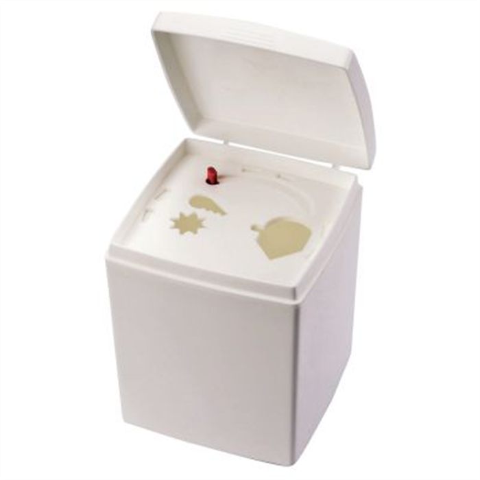 Collecteur d'aiguilles Quick Safe, pour env. 300 aiguilles,  
85 x 85 x 104 mm, épaisseur de paroi 1.35 mm, 0.5 L