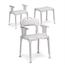 Chaise de douche Swift avec accoudoirs et dossier, gris