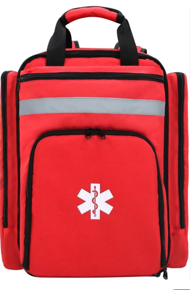 HUMX sac à dos d’urgence PRO 1R PL1C, large, plat, rouge, env. 36 x 47 x 26 cm, vide