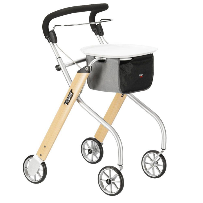[11449000] Rollator d’intérieur Lets Go, bois/argent, largeur 54 cm, pliable, charge max. 100 kg
