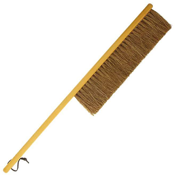Balayette à neige voiture, 65 cm, long manche et garniture, bois de hêtre ciré