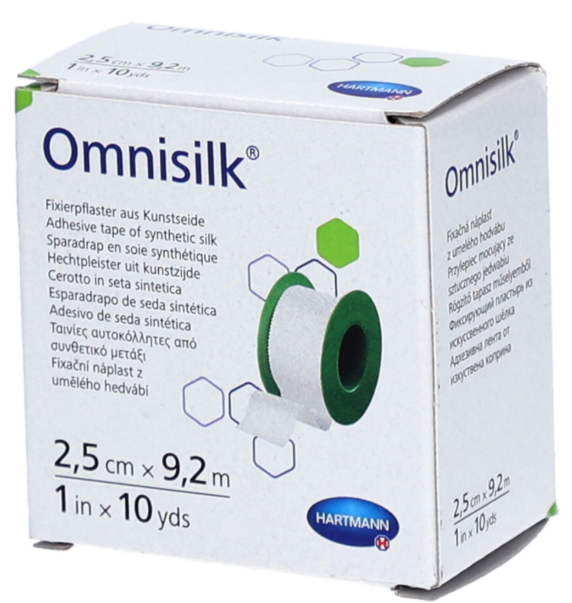 OMNISILK, 2,5 cm x 9,2 m, sans latex, sans anneau de protection