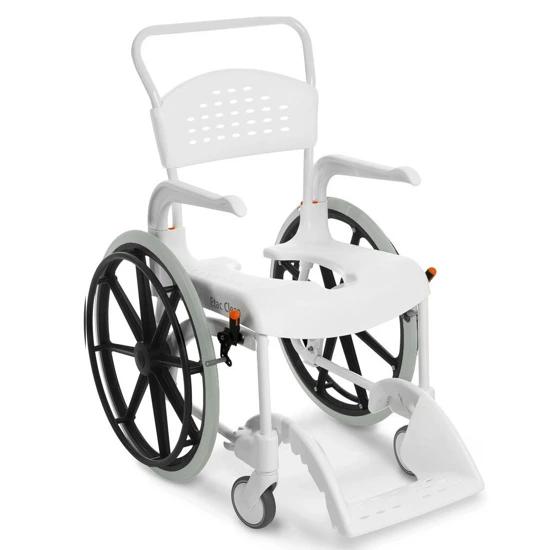 [80229276] Fauteuil roulant douche-toilettes Etac Clean 24, blanc, hauteur d’assise 55 cm