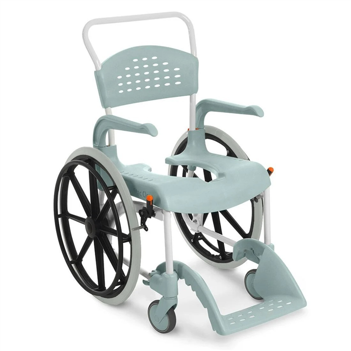 [80229276] Fauteuil roulant douche-toilettes Etac Clean 24, blanc, hauteur d’assise 55 cm