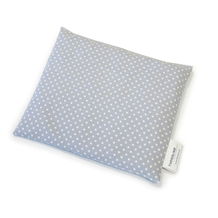 [12180210] Coussin aux noyaux de cerise env. 23 x 26 cm, gris à points