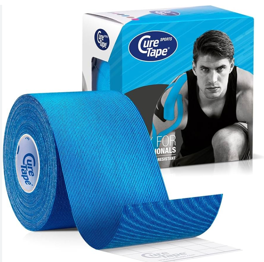 [28843 STEC] CURE TAPE SPORTS, 5 m x 5 cm, bleu, imperméable, sans latex