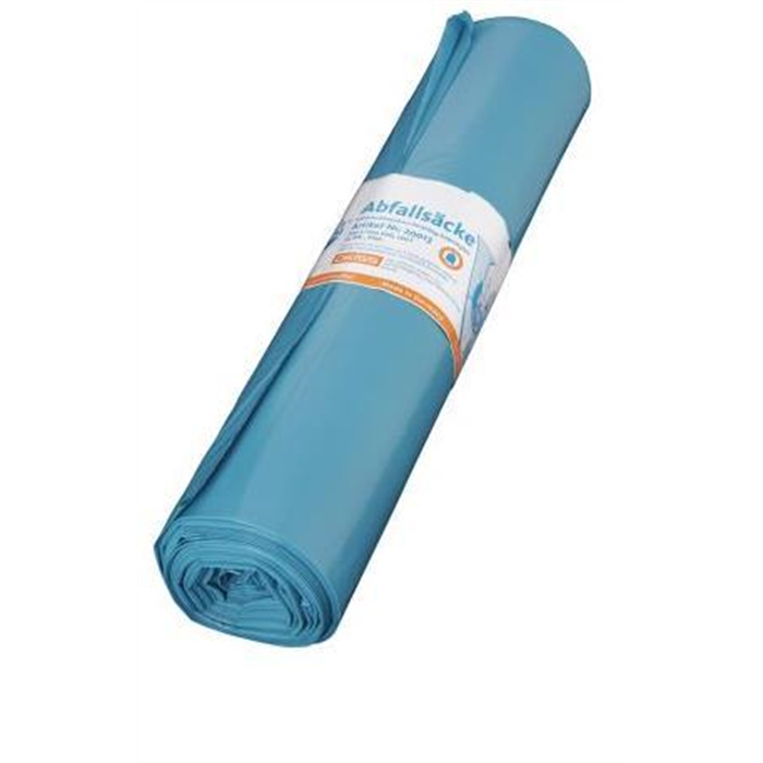 Sac poubelle 120 L, 700 x 1100 mm, bleu, rouleau de 25, recyclé