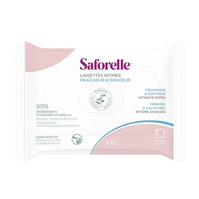 SAFORELLE Lingettes Intimes Flushables Pocket x10